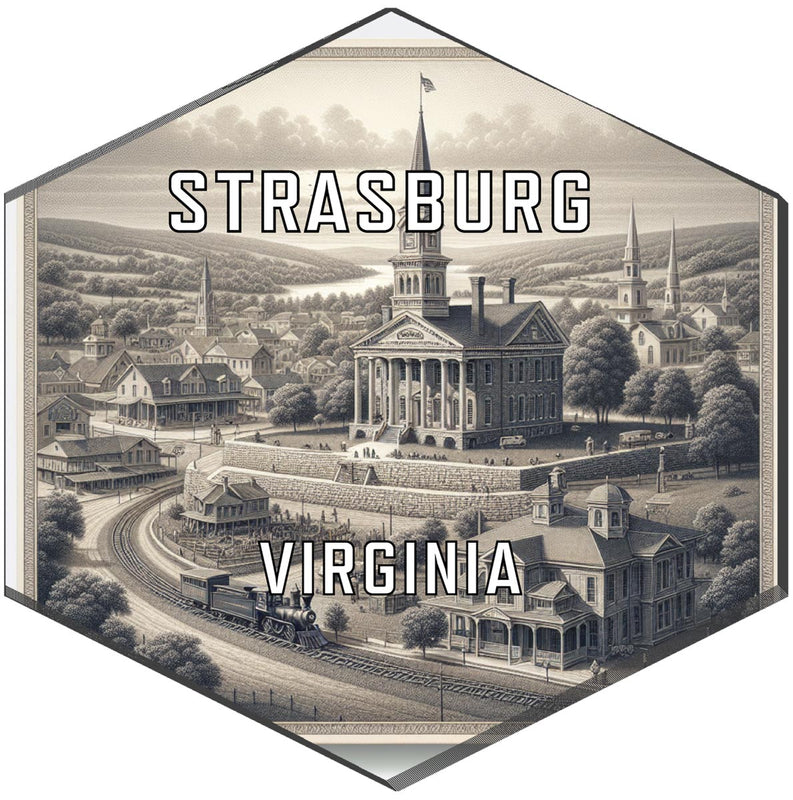 Strasburg Virginia Souvenir Travel Destination Die Cut Hexagon Fridge Magnet 2-Inch