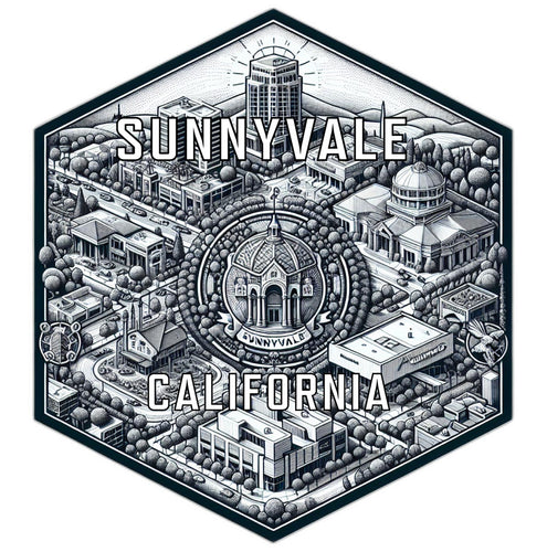 Sunnyvale California Travel Destination Souvenir Vinyl Decal Sticker 4-Inch