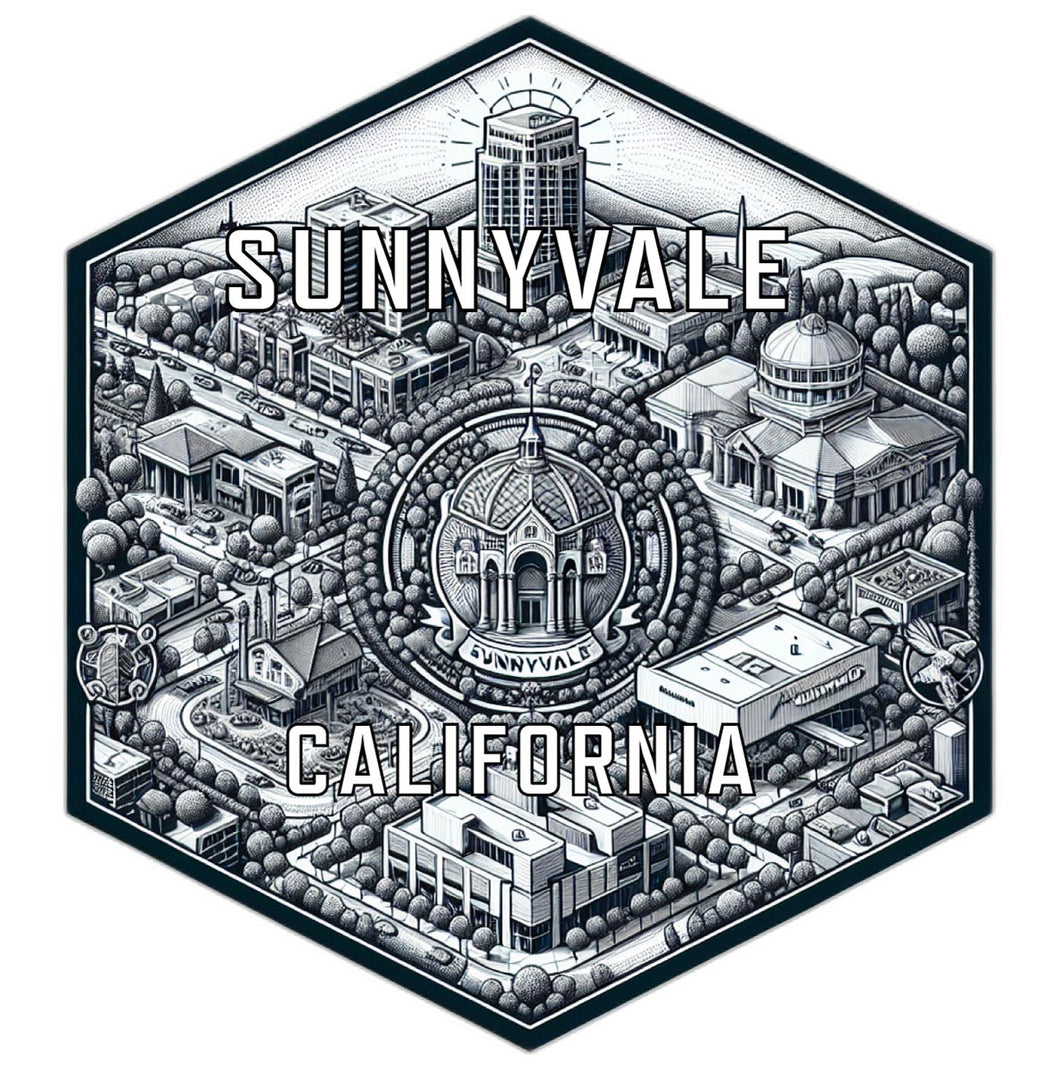 Sunnyvale California Travel Destination Souvenir Vinyl Decal Sticker 4-Inch