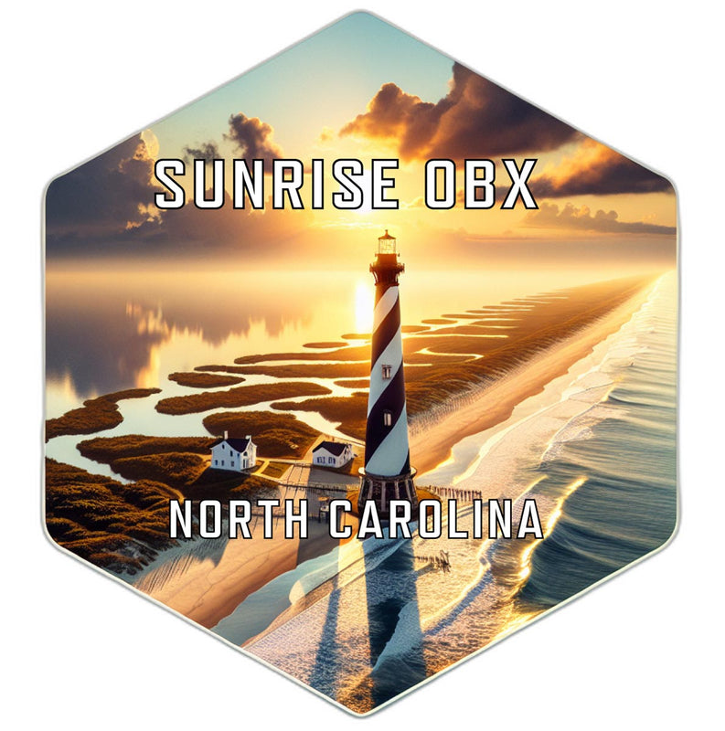 Sunrise Obx North Carolina Souvenir Travel Destination Die Cut Hexagon Fridge Magnet 2-Inch