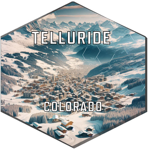 Telluride Colorado Souvenir Travel Destination Die Cut Hexagon Fridge Magnet 2-Inch