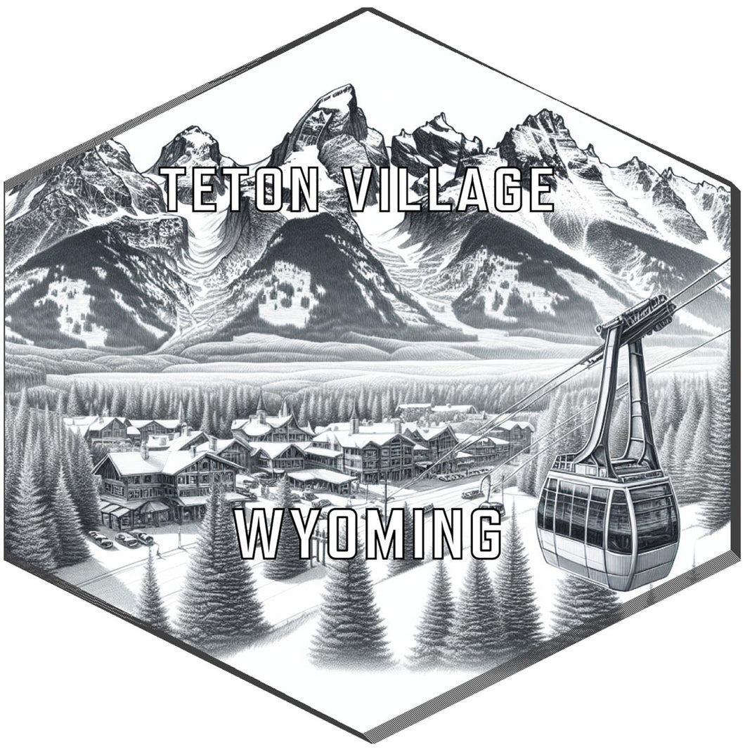 Teton Village Wyoming Travel Destination Souvenir Vinyl Decal Sticker 6-Inch