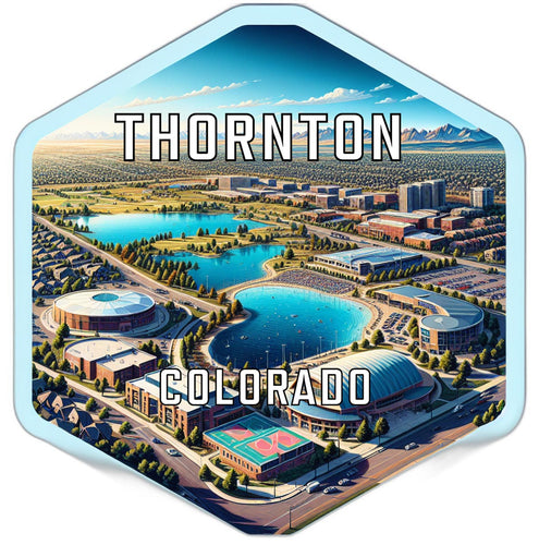 Thornton Colorado Souvenir Travel Destination Die Cut Hexagon Fridge Magnet 6-Inch