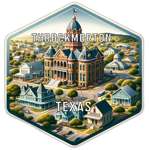 Throckmorton Texas Souvenir Travel Destination Die Cut Hexagon Fridge Magnet 2-Inch
