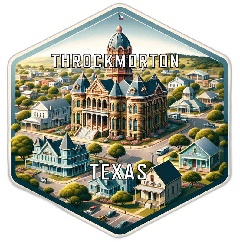 Throckmorton Texas Souvenir Travel Destination Die Cut Hexagon Fridge Magnet 2-Inch