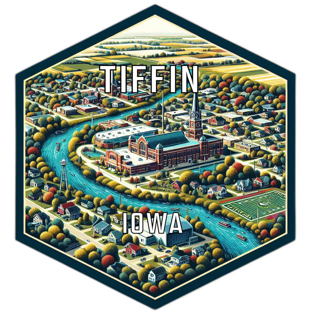 Tiffin Iowa Travel Destination Souvenir Vinyl Decal Sticker 2-Inch