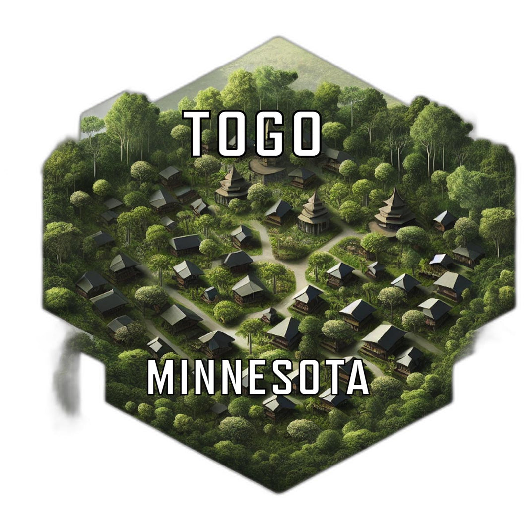 Togo Minnesota Souvenir Travel Destination Die Cut Hexagon Fridge Magnet 2-Inch