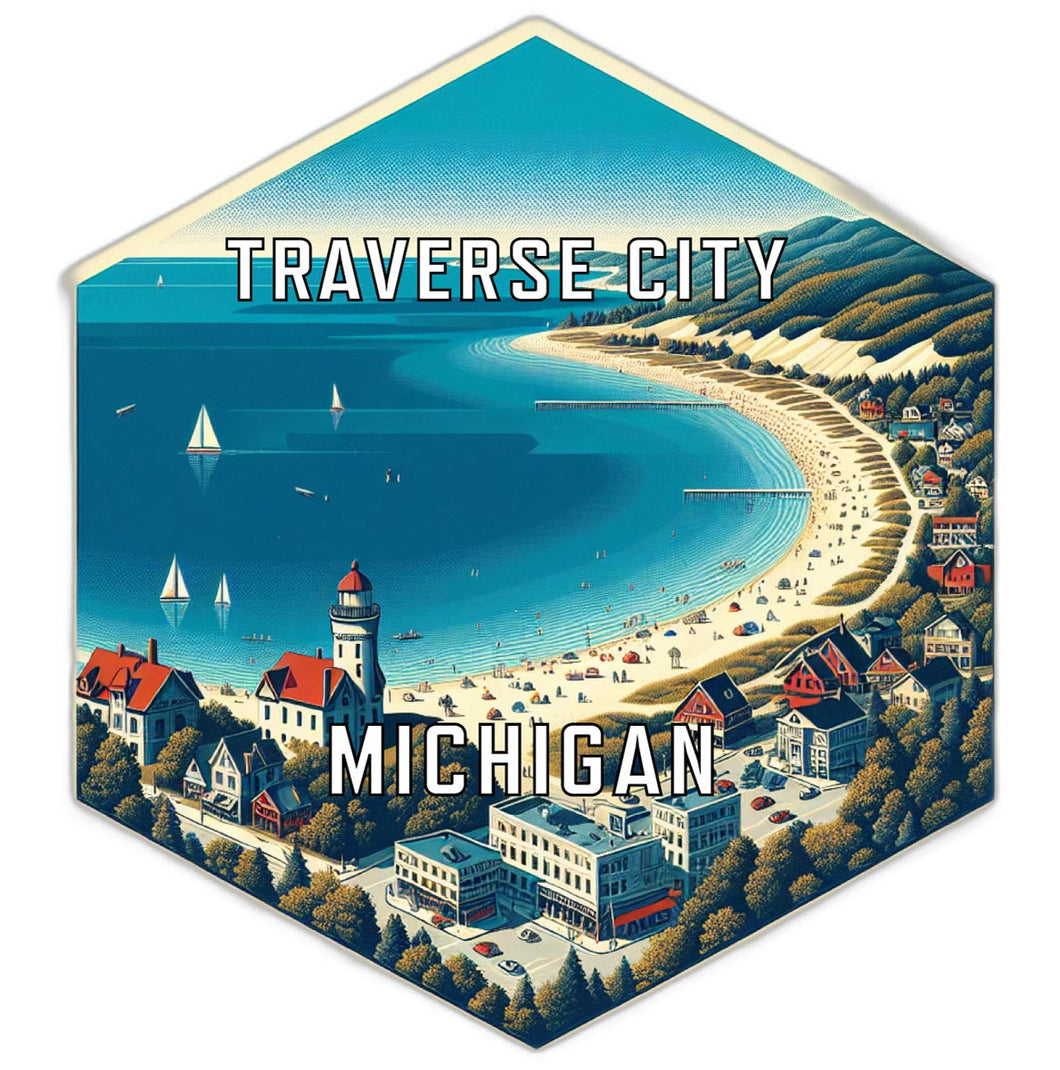Traverse City Michigan Travel Destination Souvenir Vinyl Decal Sticker 2-Inch
