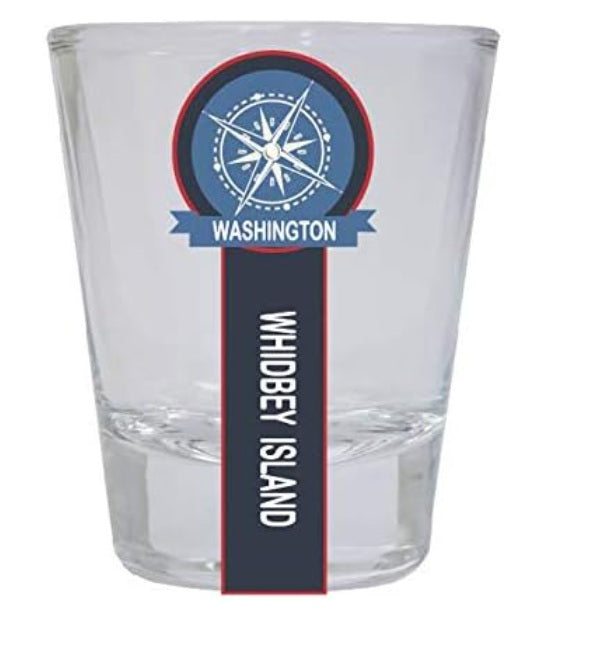 Whidbey Island Washington Nautical Souvenir Round Shot Glass