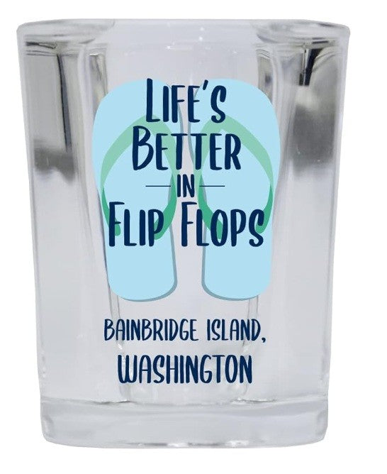 Bainbridge Island Washington Beach Souvenir 2 oz Square Base Shot Glass