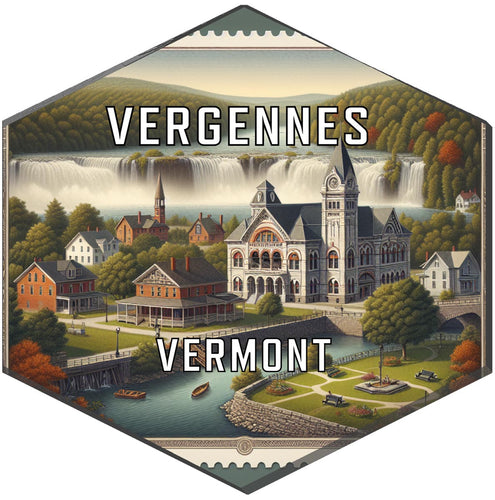 Vergennes Vermont Travel Destination Souvenir Vinyl Decal Sticker 2-Inch