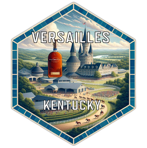 Versailles Kentucky Souvenir Travel Destination Die Cut Hexagon Fridge Magnet 4-Inch