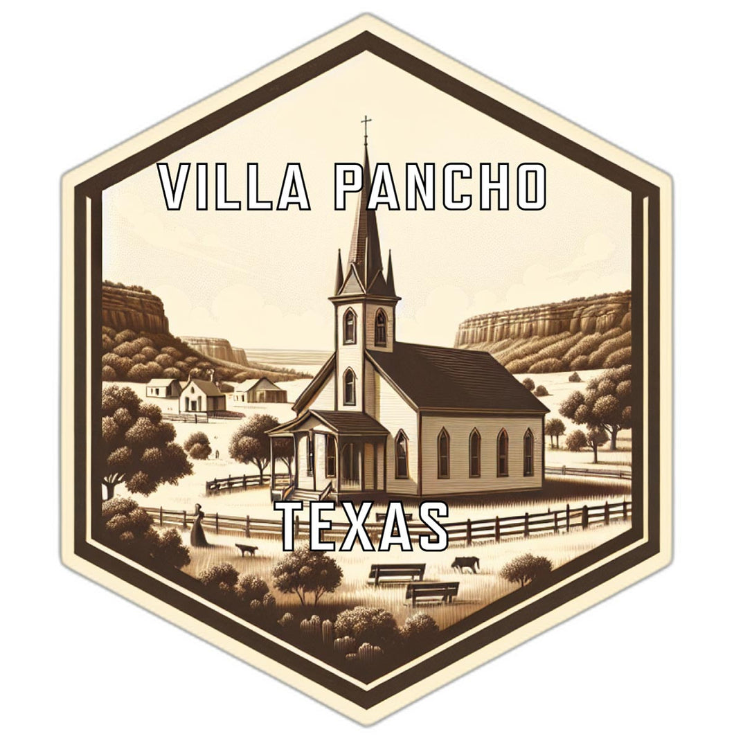 Villa Pancho Texas Travel Destination Souvenir Vinyl Decal Sticker 2-Inch
