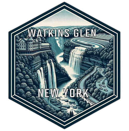 Watkins Glen New York Travel Destination Souvenir Vinyl Decal Sticker 2-Inch