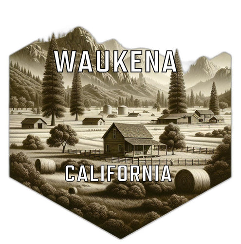 Waukena California Travel Destination Souvenir Vinyl Decal Sticker 2-Inch