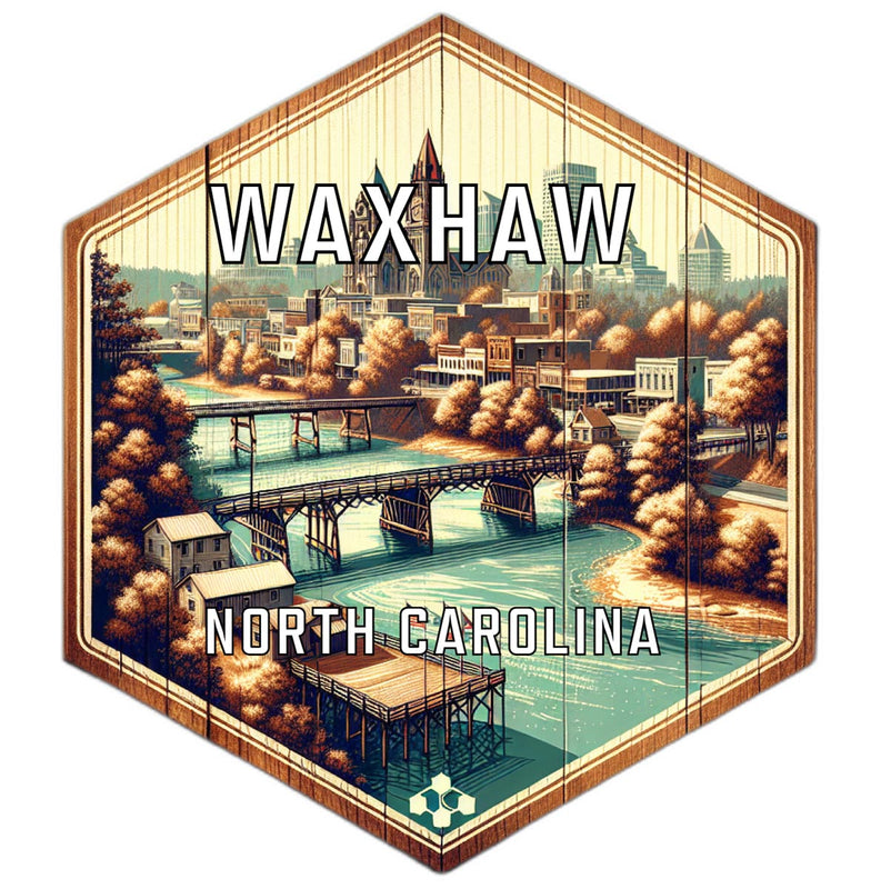 Waxhaw North Carolina Souvenir Travel Destination Die Cut Hexagon Fridge Magnet 2-Inch