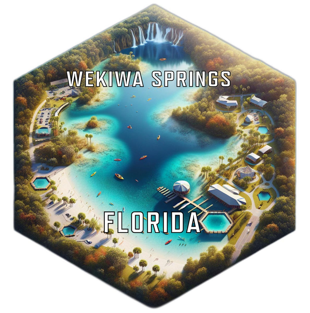 Wekiwa Springs Florida Souvenir Travel Destination Die Cut Hexagon Fridge Magnet 2-Inch