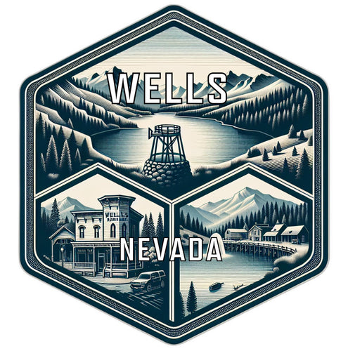 Wells Nevada Travel Destination Souvenir Vinyl Decal Sticker 2-Inch