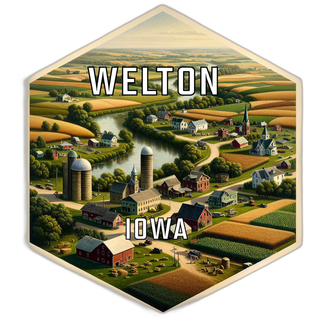 Welton Iowa Travel Destination Souvenir Vinyl Decal Sticker 2-Inch