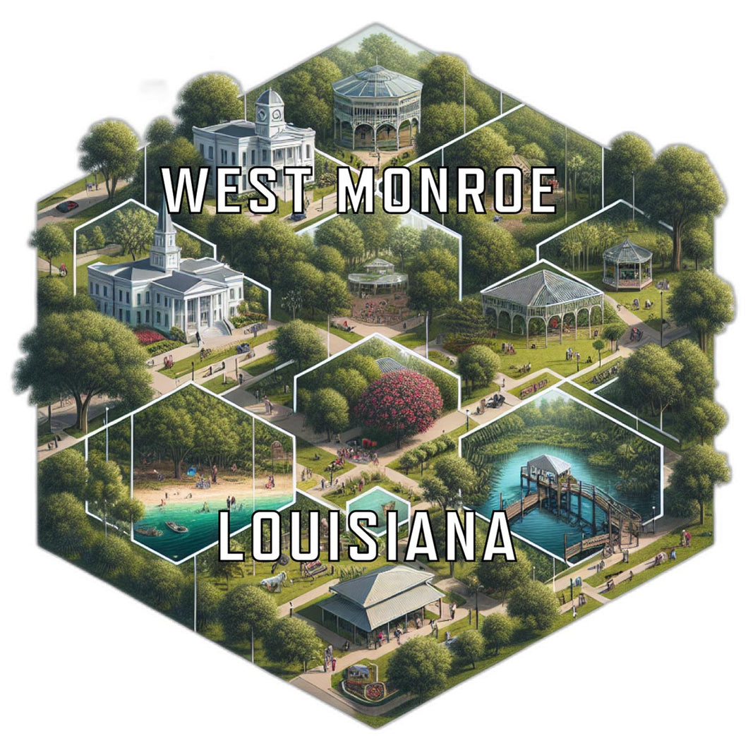 West Monroe Louisiana Travel Destination Souvenir Vinyl Decal Sticker 4-Inch