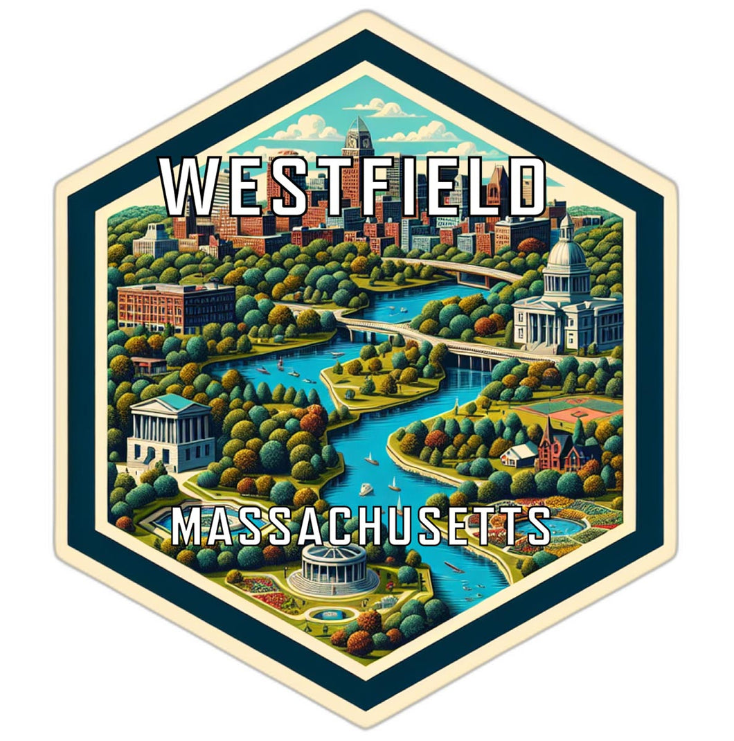 Westfield Massachusetts Travel Destination Souvenir Vinyl Decal Sticker 6-Inch