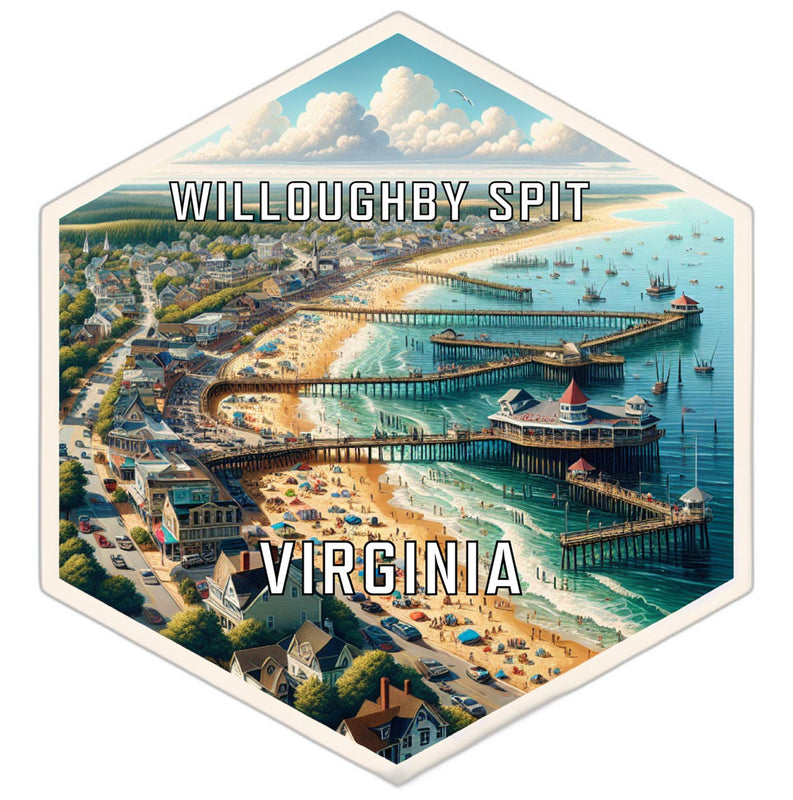 Willoughby Spit Virginia Travel Destination Souvenir Vinyl Decal Sticker 6-Inch