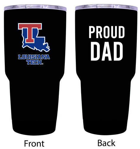 Louisiana Tech Bulldogs Proud Dad 24 oz Insulated Stainless Steel Tumbler Black
