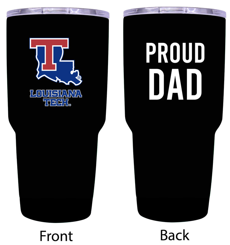 Louisiana Tech Bulldogs Proud Dad 24 oz Insulated Stainless Steel Tumbler Black