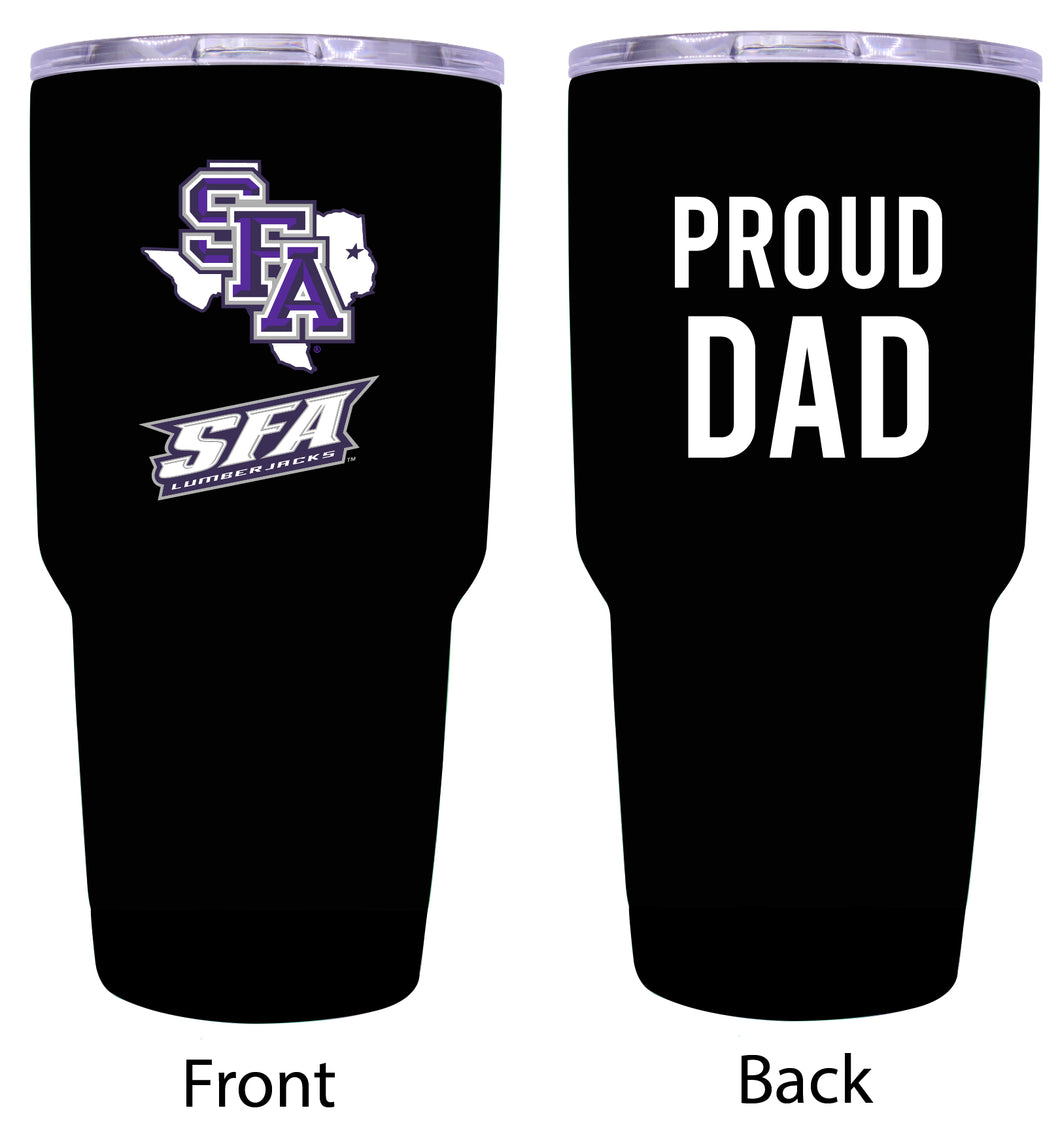Stephen F. Austin State University Proud Dad 24 oz Insulated Stainless Steel Tumbler Black