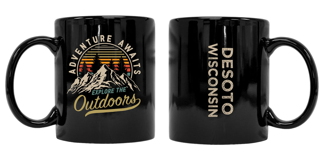 Desoto Wisconsin Souvenir Adventure Awaits 8 oz Coffee Mug 2-Pack