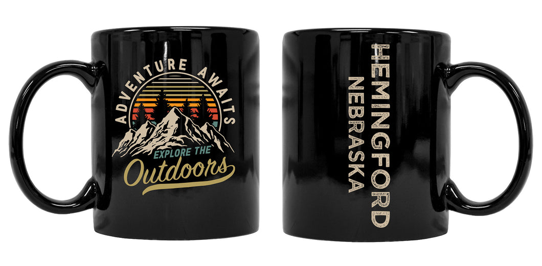 Hemingford Nebraska Souvenir Adventure Awaits 8 oz Coffee Mug 2-Pack