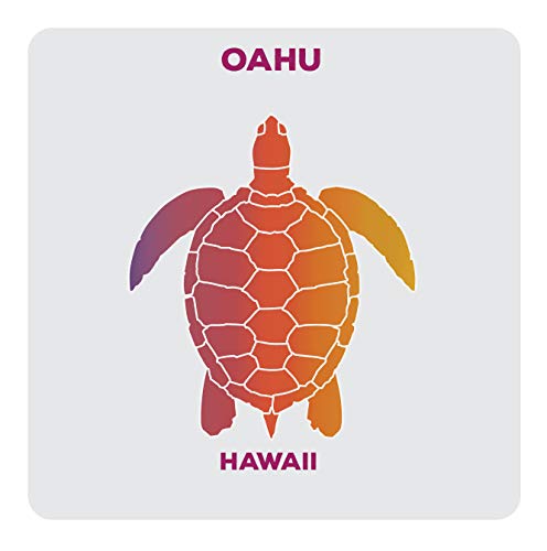 Oahu Hawaii Souvenir Acrylic Coaster 8-Pack Turtle Design