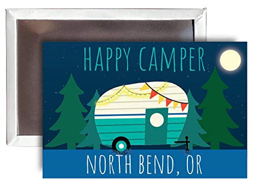 North Bend Oregon Souvenir 2x3-Inch Fridge Magnet Happy Camper Design