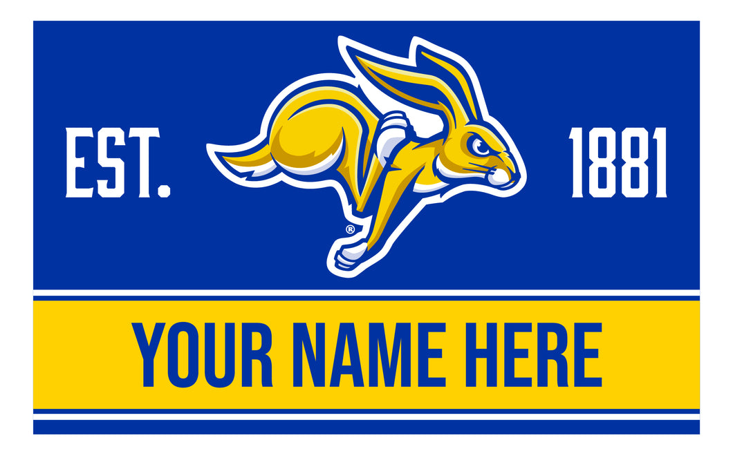 Personalized Customizable South Dakota State Jackrabbits Wood Sign with Frame Custom Name