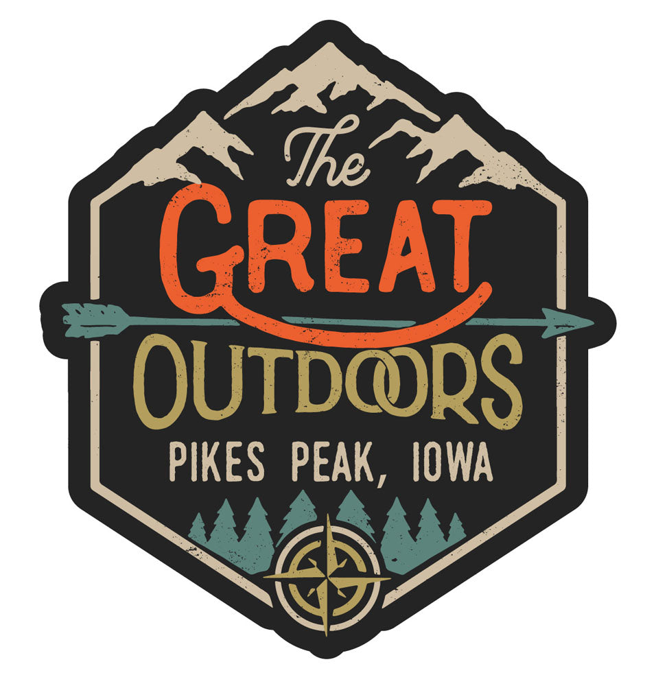 Pikes Peak Iowa Souvenir Decorative Stickers (Choose theme and size)