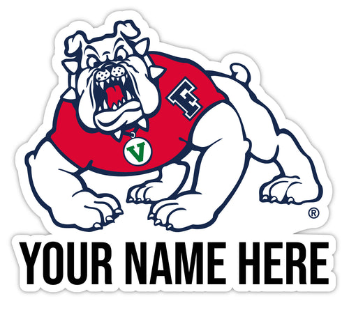 Fresno State Bulldogs 9x14-Inch Mascot Logo NCAA Custom Name Vinyl Sticker - Personalize with Name