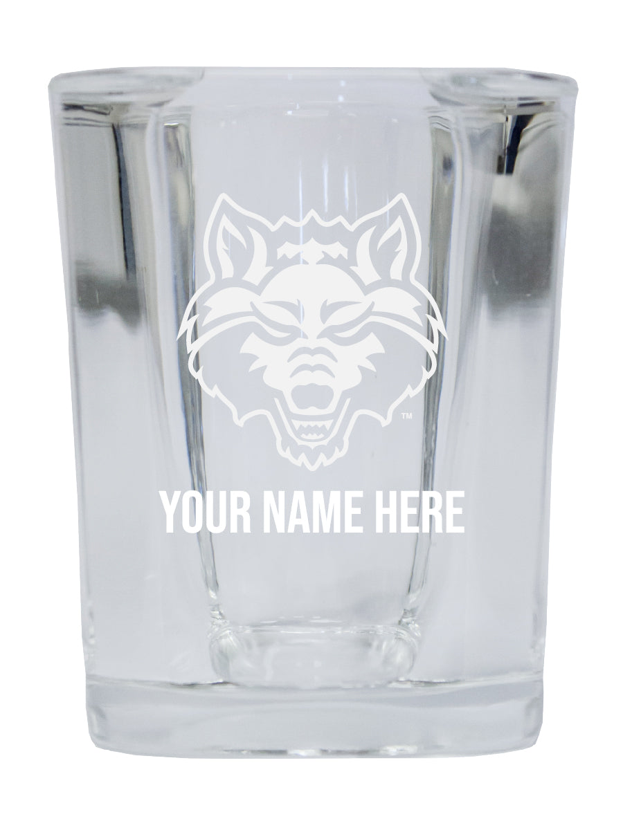 NCAA Arkansas State Personalized 2oz Stemless Shot Glass - Custom Laser Etched 4-Pack