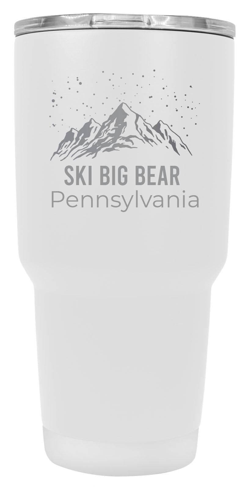 Ski Big Bear Pennsylvania Ski Snowboard Winter Souvenir Laser Engraved 24 oz Insulated Stainless Steel Tumbler
