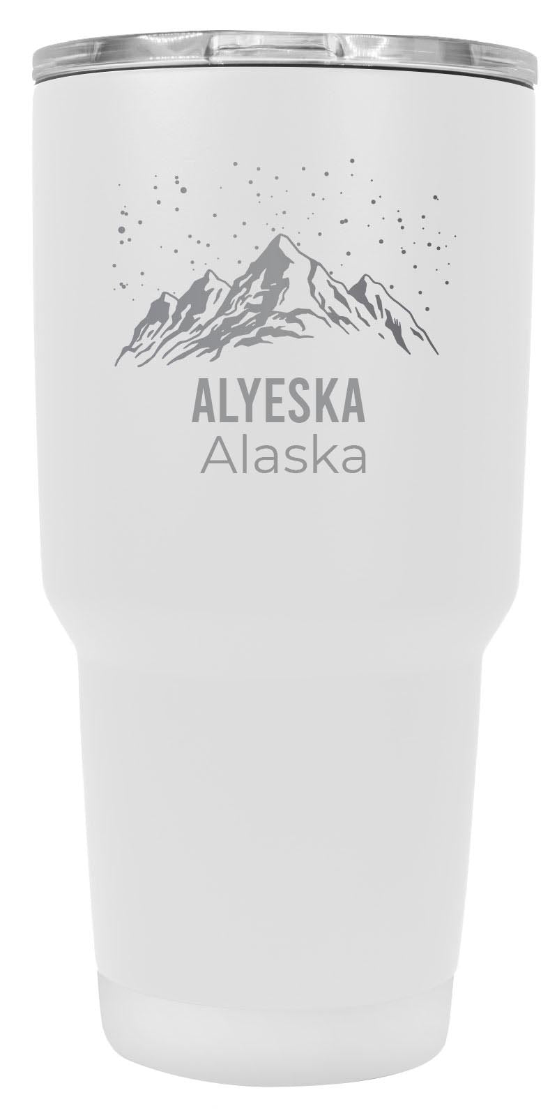 Alyeska Alaska Ski Snowboard Winter Souvenir Laser Engraved 24 oz Insulated Stainless Steel Tumbler
