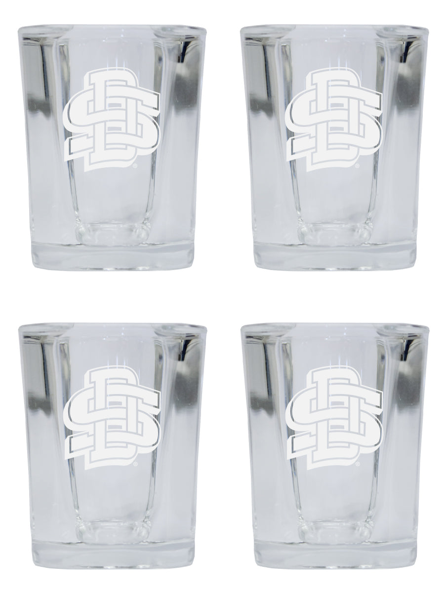 South Dakota State Jackrabbits NCAA Collector's Edition 2oz Square Shot Glass - Laser Etched Logo 4-Pack