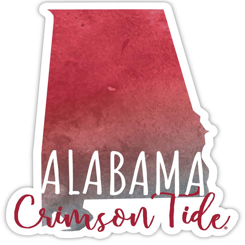 Alabama Crimson Tide 2-Inch Watercolor NCAA Vinyl Decal Sticker for Fans, Students, and Alumni