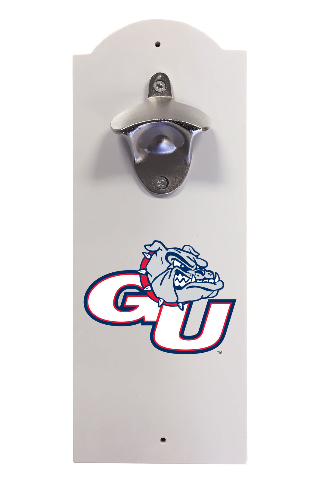 Gonzaga Bulldogs Wall-Mounted Bottle Opener – Sturdy Metal with Decorative Wood Base for Home Bars, Rec Rooms & Fan Caves