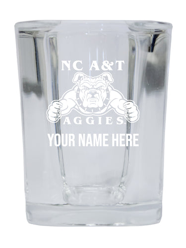 NCAA North Carolina A&T State Aggies Personalized 2oz Stemless Shot Glass - Custom Laser Etched 4-Pack