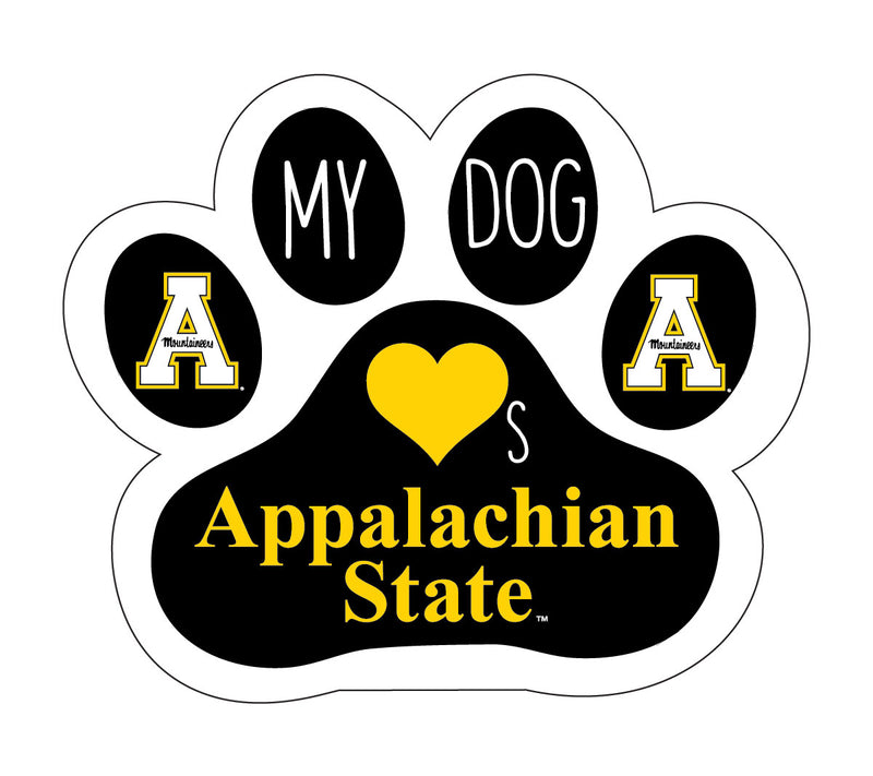 Appalachian State 4-Inch Dog Paw NCAA Vinyl Decal Sticker for Fans, Students, and Alumni