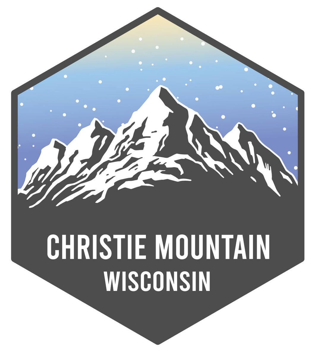 Christie Mountain Wisconsin Ski Adventures Souvenir 4 Inch Vinyl Decal Sticker