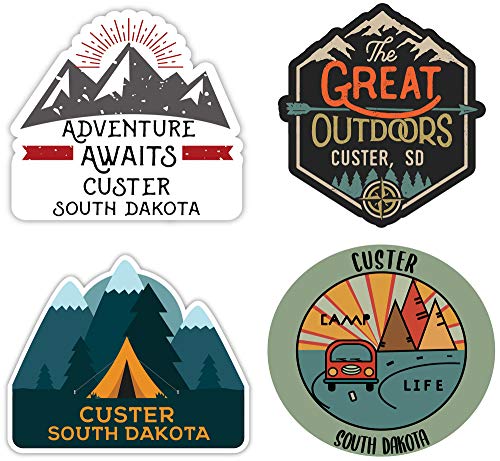 Custer South Dakota Souvenir 4-Inch Each Fridge Magnet 4-Pack