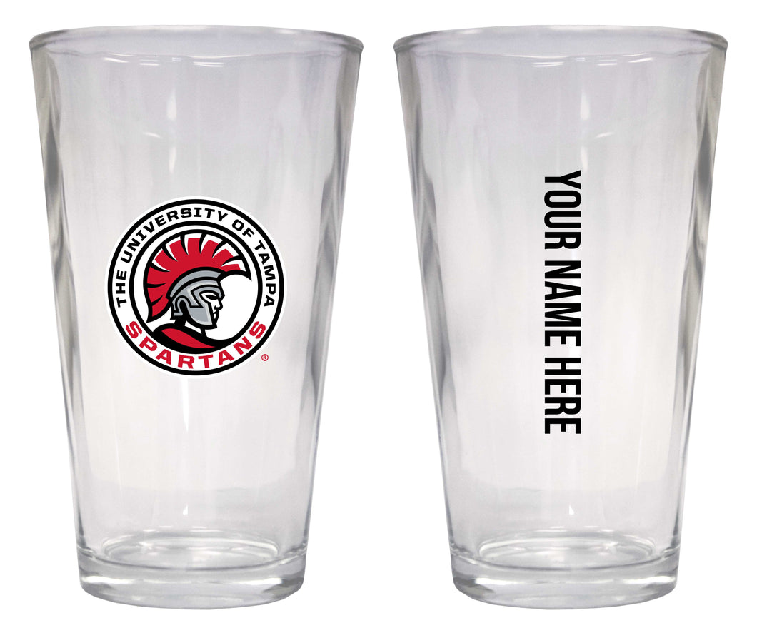 Customizable NCAA University of Tampa Spartans 16 oz Pint Glass – Perfect Gift Personalized With your own  or any fan name