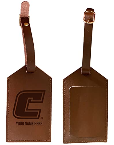 University of Tennessee at Chattanooga Premium Leather Luggage Tag - Laser-Engraved Custom Name Option