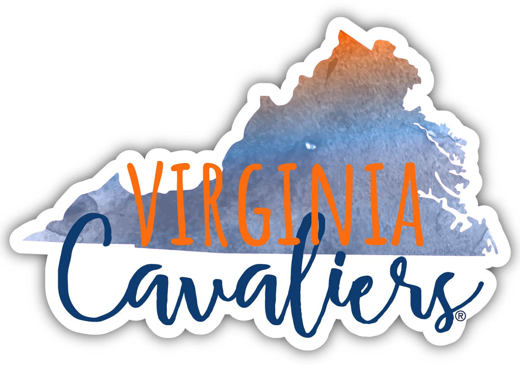 Virginia Cavaliers 2-Inch on one of its sides Watercolor Design NCAA Durable School Spirit Vinyl Decal Sticker