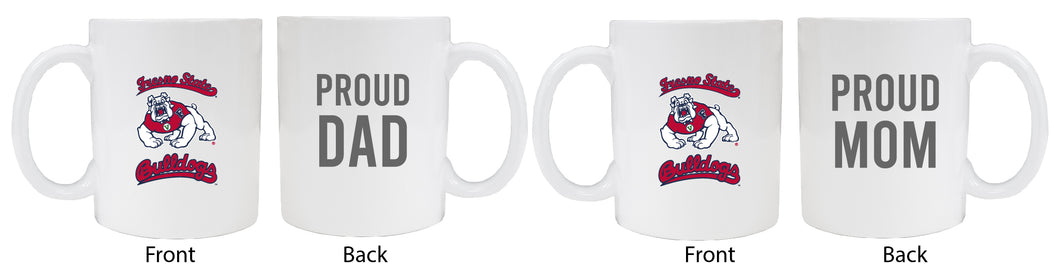 Fresno State Bulldogs Proud Mom And Dad White Ceramic Coffee Mug 2 pack (White)